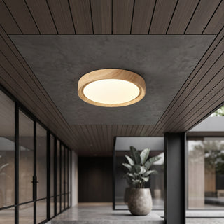 Modern Wood Grain Round Ceiling Light | Lumora
