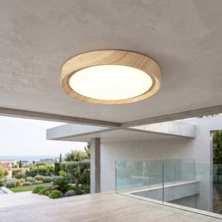 Modern Wood Grain Round Ceiling Light | Lumora
