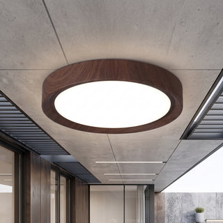 Modern Wood Grain Round Ceiling Light | Lumora
