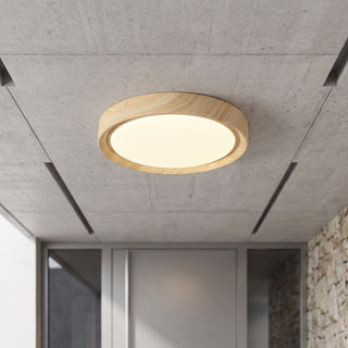 Modern Wood Grain Round Ceiling Light | Lumora