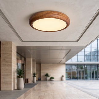 Modern Wood Grain Round Ceiling Light | Lumora