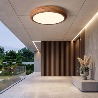 Modern Wood Grain Round Ceiling Light | Lumora