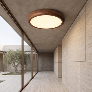 Modern Wood Grain Round Ceiling Light | Lumora