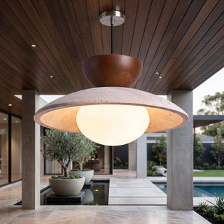 Modern Travertine Pendant Light | Elvora
