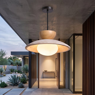 Modern Travertine Pendant Light | Elvora