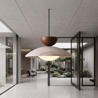 Modern Travertine Pendant Light | Elvora