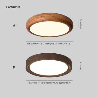 Modern Wood Grain Round Ceiling Light | Lumora