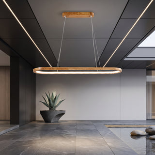 Solid Wood Oval Pendant Light | TimberGlow