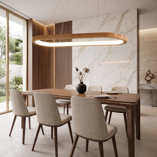 Solid Wood Oval Pendant Light | TimberGlow