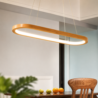 Solid Wood Oval Pendant Light | TimberGlow