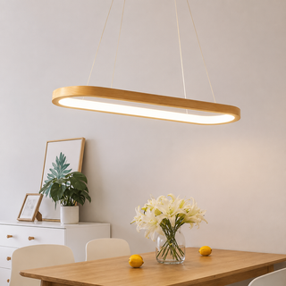 Solid Wood Oval Pendant Light | TimberGlow