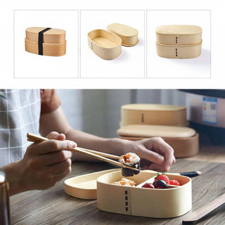 Two Tier Wooden Lunch Box with Accessories | Oakridge