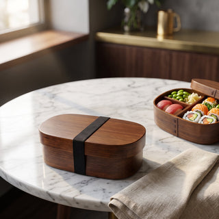 Two Tier Wooden Lunch Box with Accessories | Oakridge