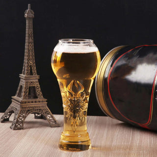 Football Trophy Beer Glass Drinking Mug | Sterling