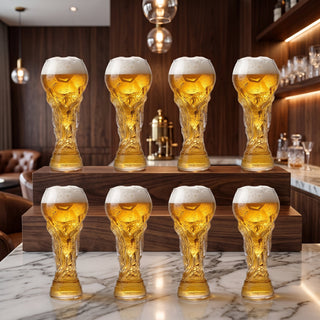 Football Trophy Beer Glass Drinking Mug | Sterling