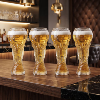 Football Trophy Beer Glass Drinking Mug | Sterling