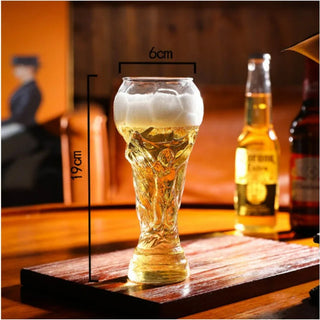 Football Trophy Beer Glass Drinking Mug | Sterling