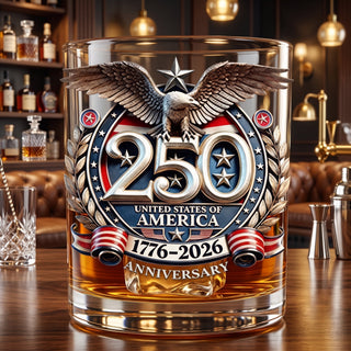 Handcrafted Eagle Whiskey Glass Rotating Drinking Tumbler | Carter