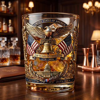 Handcrafted Eagle Whiskey Glass Rotating Drinking Tumbler | Carter