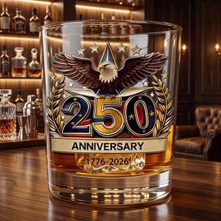 Handcrafted Eagle Whiskey Glass Rotating Drinking Tumbler | Carter