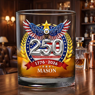 Handcrafted Eagle Whiskey Glass Rotating Drinking Tumbler | Carter