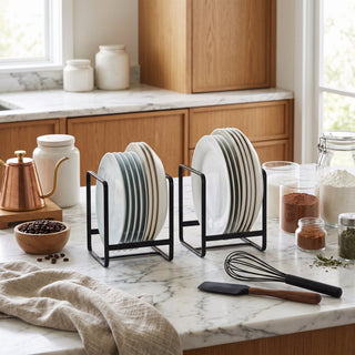 Multi Tier Metal Kitchen Plate Storage Rack Organizer | Franklin