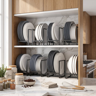 Multi Tier Metal Kitchen Plate Storage Rack Organizer | Franklin