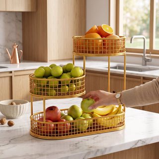 Multi Tier Stainless Steel Fruit Storage Basket | Hudson