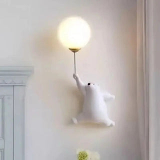Cartoon Polar Bear LED Wall Light with Playful Nordic Style | BrightNest