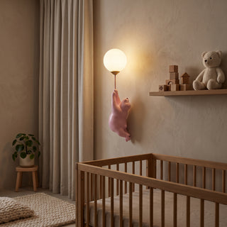 Cartoon Polar Bear LED Wall Light with Playful Nordic Style | BrightNest