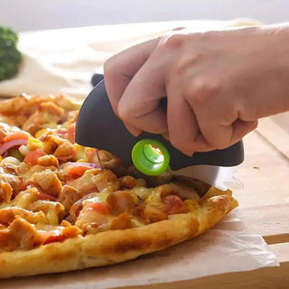 Professional Stainless Steel Rotary Pizza Cutter With Safety Guard | Caldwell