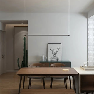 Modern Slim Linear Minimalist LED Pendant Light Fixture | Solenne