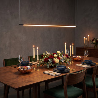 Modern Slim Linear Minimalist LED Pendant Light Fixture | Solenne