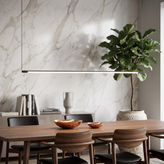 Modern Slim Linear Minimalist LED Pendant Light Fixture | Solenne