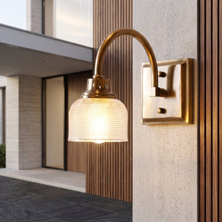 Vintage Brass Glass Dome LED Wall Light Fixture | LuxeHaven