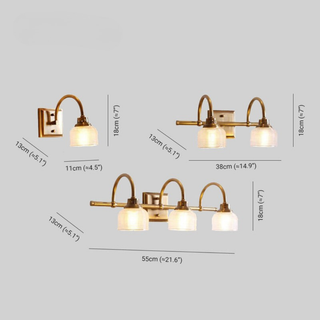 Vintage Brass Glass Dome LED Wall Light Fixture | LuxeHaven