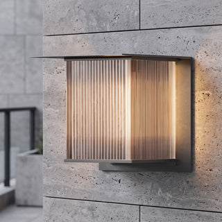 Modern Ribbed Glass Waterproof Outdoor LED Wall Light | EverBright