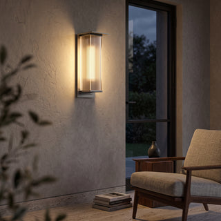 Modern Ribbed Glass Waterproof Outdoor LED Wall Light | EverBright