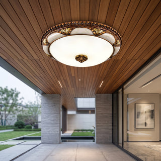 Vintage Round Art Deco LED Flush Mount Ceiling Light | Aurelia