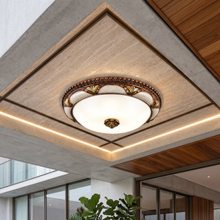 Vintage Round Art Deco LED Flush Mount Ceiling Light | Aurelia