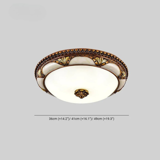 Vintage Round Art Deco LED Flush Mount Ceiling Light | Aurelia