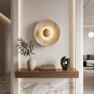 Wabi Sabi Travertine LED Decorative Wall Sconce Light | Liora