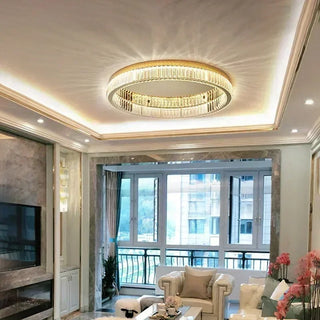 Crystal Ring LED Flush Mount Ceiling Light Fixture | Varelix