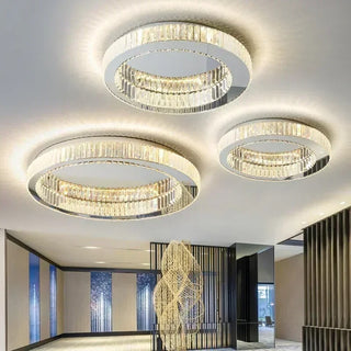 Crystal Ring LED Flush Mount Ceiling Light Fixture | Varelix