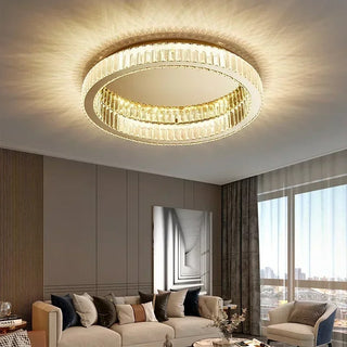 Crystal Ring LED Flush Mount Ceiling Light Fixture | Varelix