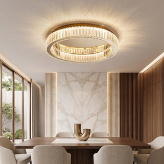 Crystal Ring LED Flush Mount Ceiling Light Fixture | Varelix