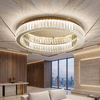 Crystal Ring LED Flush Mount Ceiling Light Fixture | Varelix