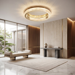 Crystal Ring LED Flush Mount Ceiling Light Fixture | Varelix