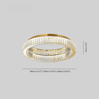 Crystal Ring LED Flush Mount Ceiling Light Fixture | Varelix