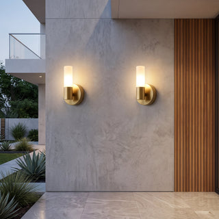 Modern Gold LED Frosted Glass Wall Light | Cirelix